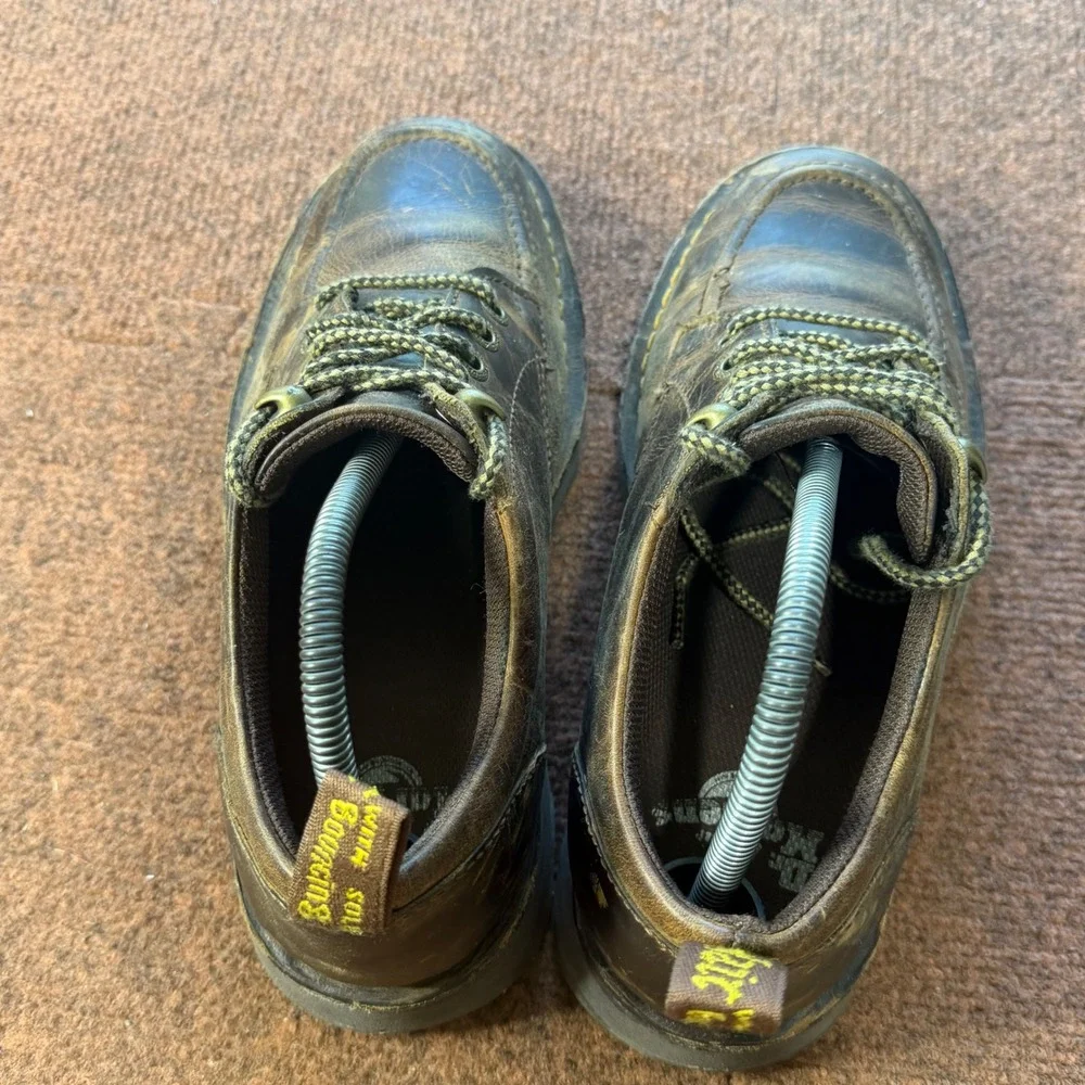 Dr. Martens Palmer Brown Leather Moc Toe Shoes Mens 8 Womens 9 AW004 Low Boots